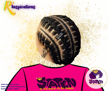 Tresses Collées/Cornrows sur Cheveux Libres - Fille