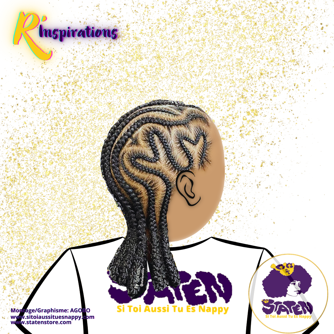 Tresses Collées/Cornrows sur Cheveux Libres - Fille