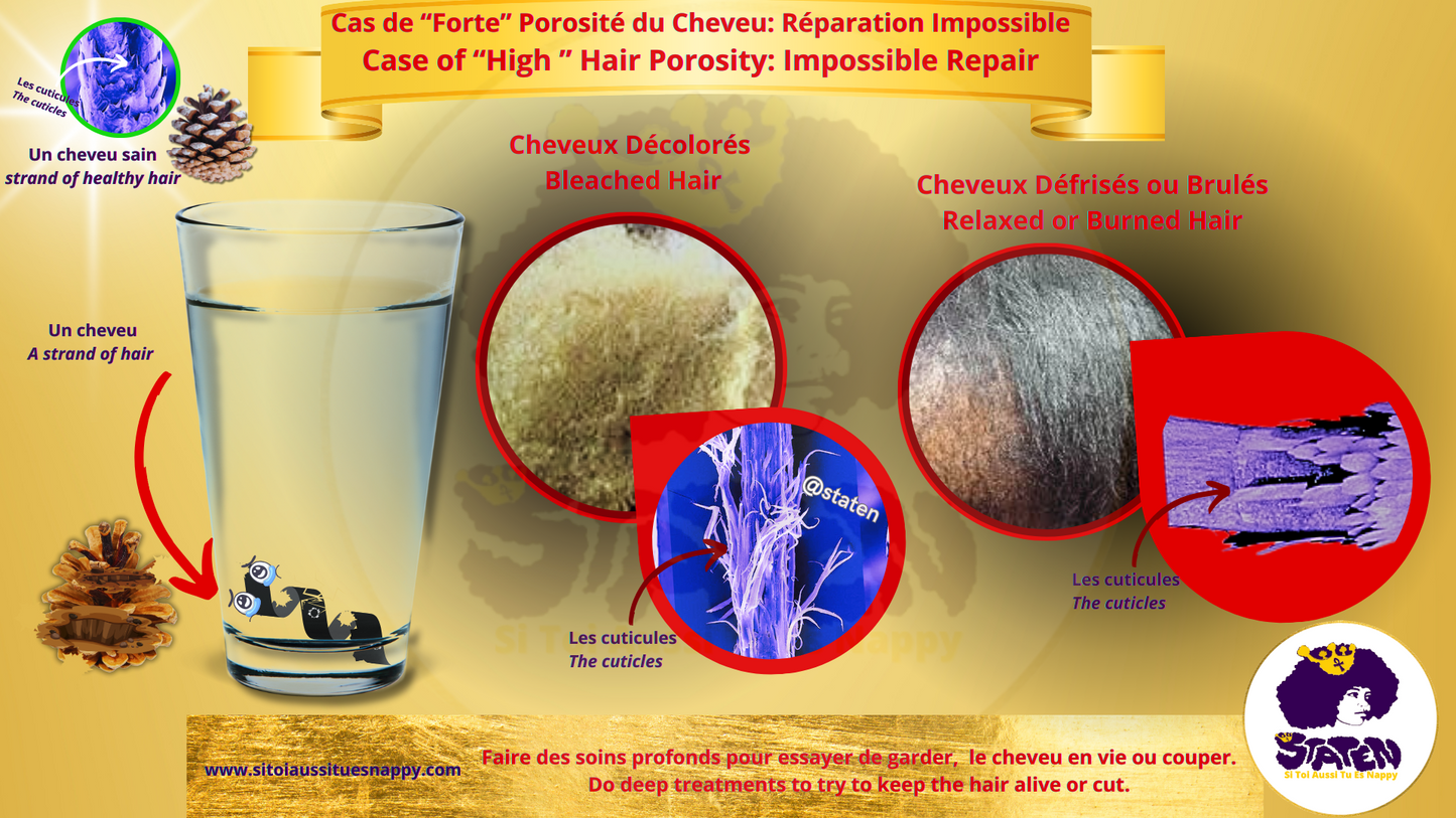 Les cheveux avec une faible porosité