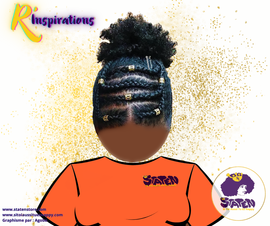Tresses Collées/Cornrows sur Cheveux Libres - Femme