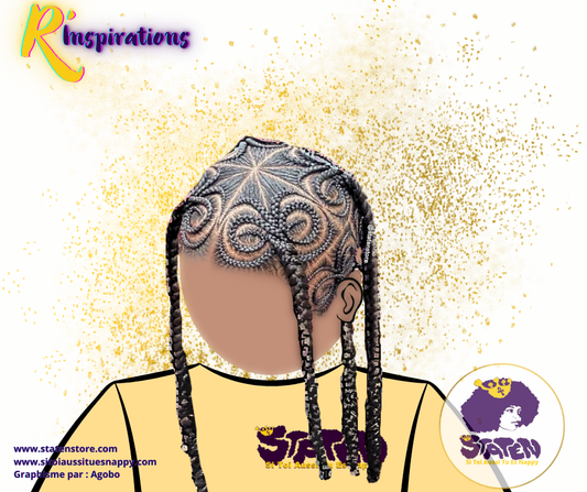 🌀 Motifs Spirales & Tresses Collées/Cornrows