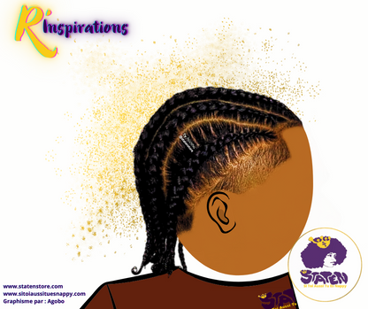 🌟Tresses Collées/Cornrows Basiques - Homme
