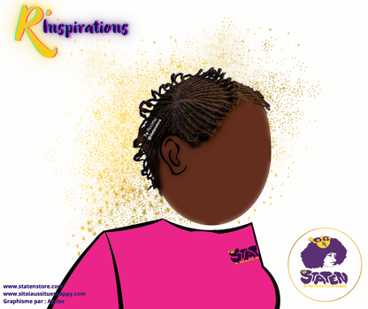 Tresses Collées/Cornrows sur Cheveux Libres - Fille