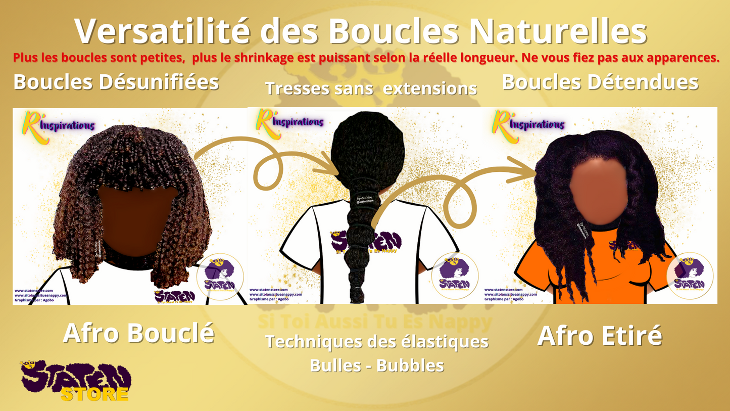 Qu'est ce que l'état "Étiré/Détendu" du cheveu bouclé?