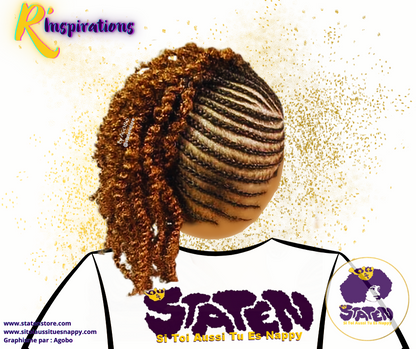 🌀 Motifs Lignes Courbées & Tresses Collées/Cornrows