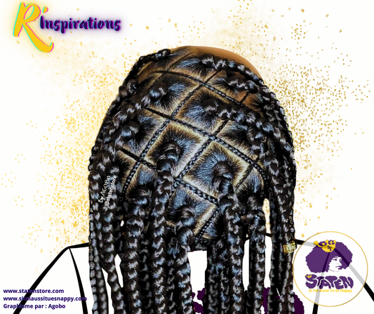 🌀 Motifs Quadrillages & Tresses Collées/Cornrows