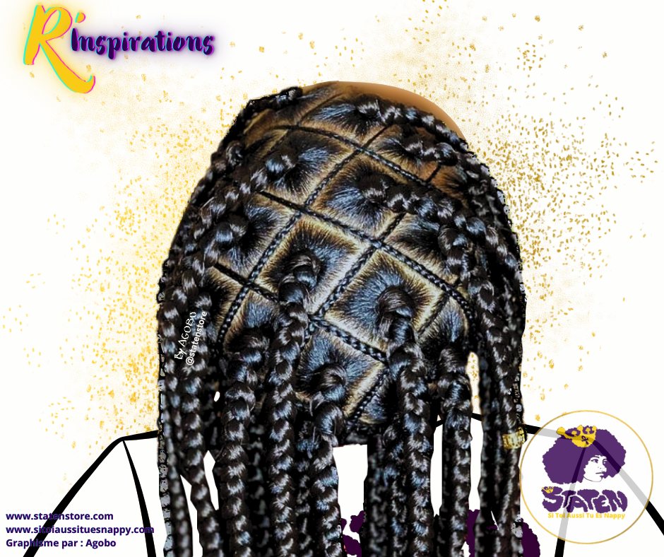 🌀 Motifs Quadrillages & Tresses Collées/Cornrows