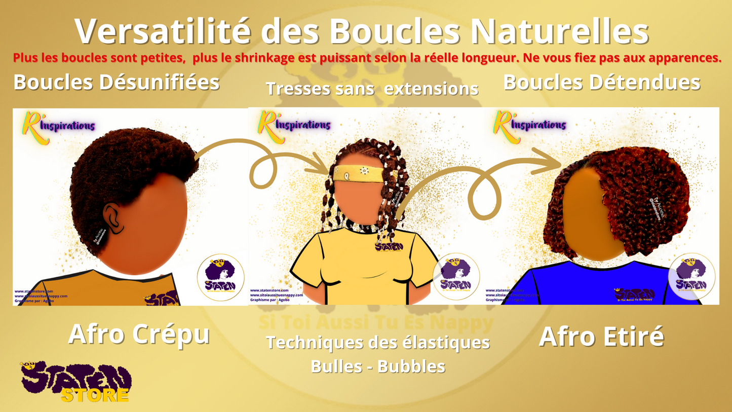 Qu'est ce que l'état "Étiré/Détendu" du cheveu bouclé?