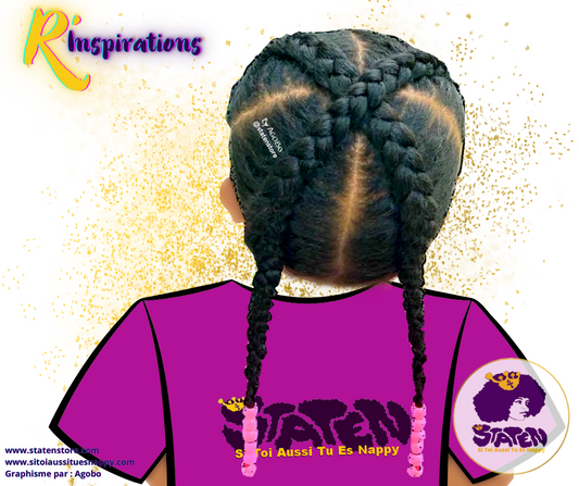 🌟Tresses Collées/Cornrows Basiques- Fille