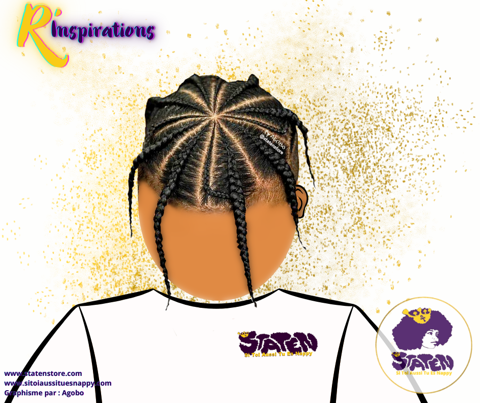 🌟Tresses Collées/Cornrows Basiques - Homme