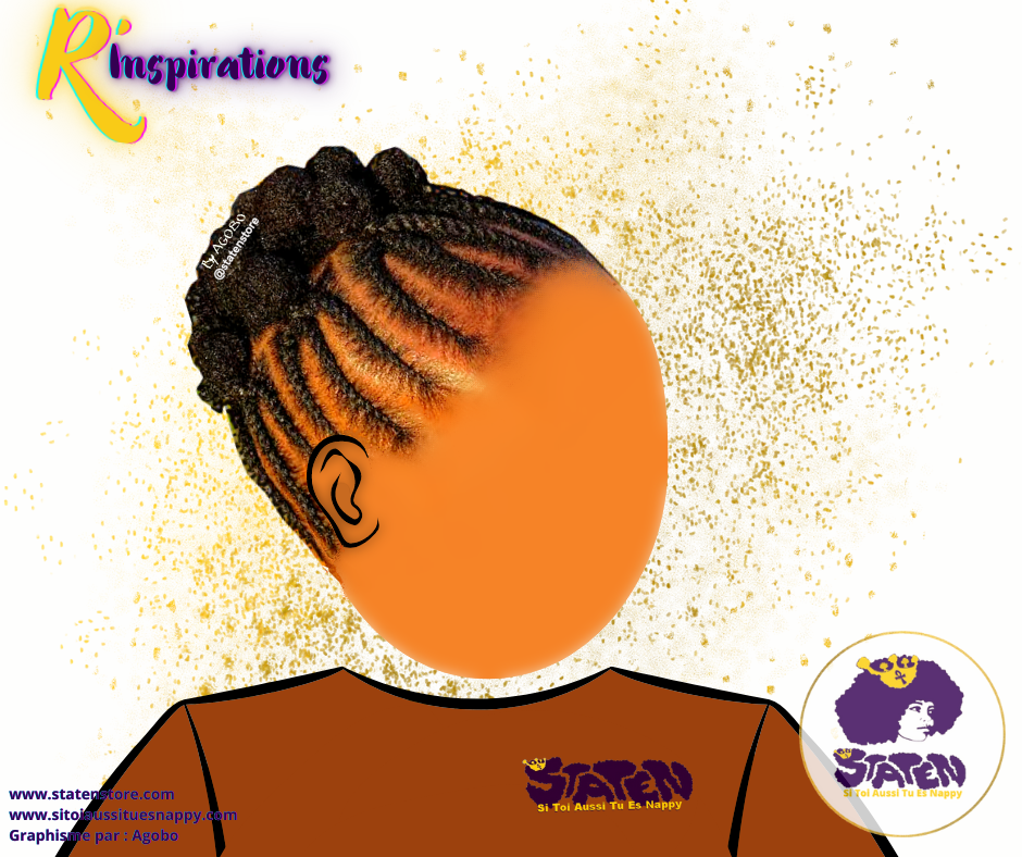 Tresses Collées/Cornrows sur Cheveux Libres - Fille
