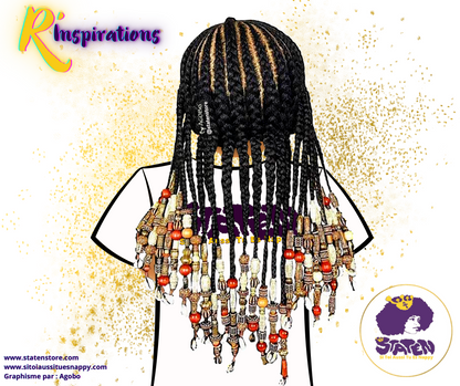 Tresses Collées/Cornrows sur Cheveux Libres - Fille