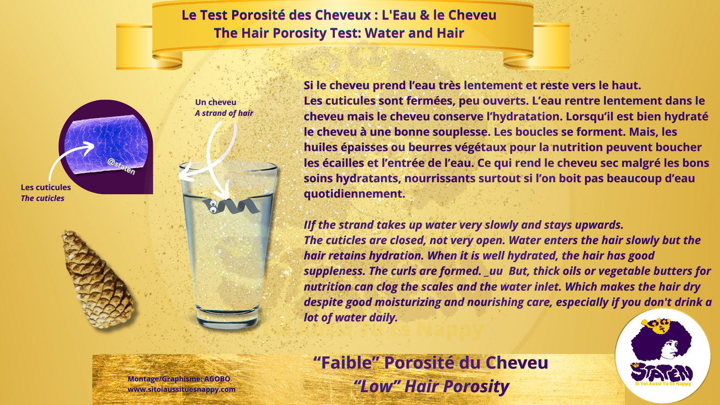 Les cheveux avec une faible porosité